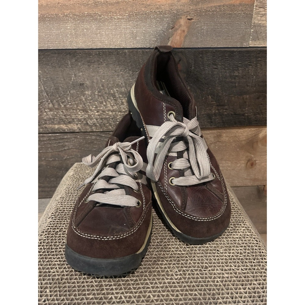 Skechers Brown Toffee Leather & Suede Sneakers Womens Size 6 SN 46077